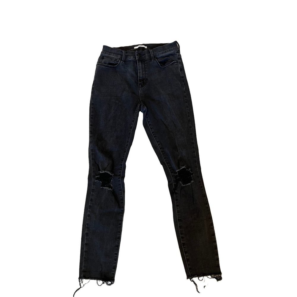 PASCUN Black High Rise Ripped Skinny Jeans Women's Size 26 Womens Distressed